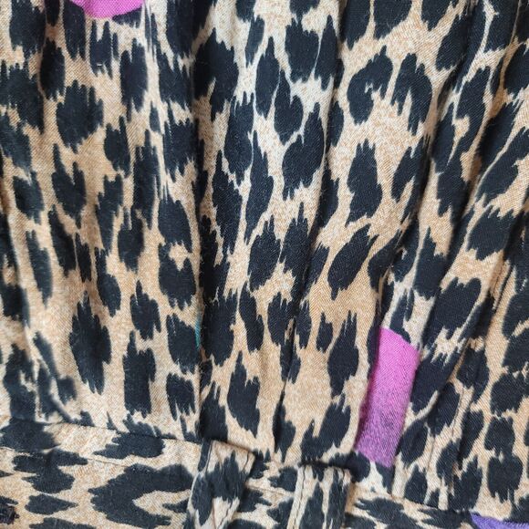 VTG PG Collections Ginger Bort Leopard Print Mulitcolored Polka Dot Pants - Picture 12 of 14